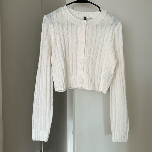 White Button Down Cardigan H&M - Picture 1 of 6